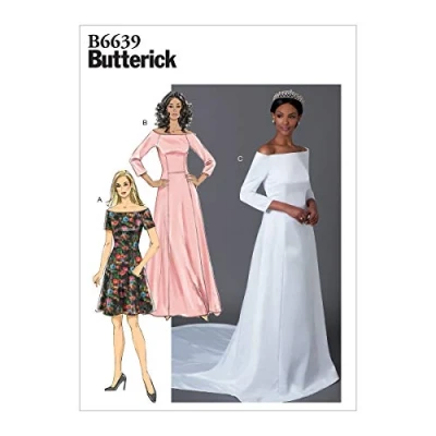 Afbeelding van Butterick naaipatroon 6639 jurken A5 (6 8 10 12 14)
