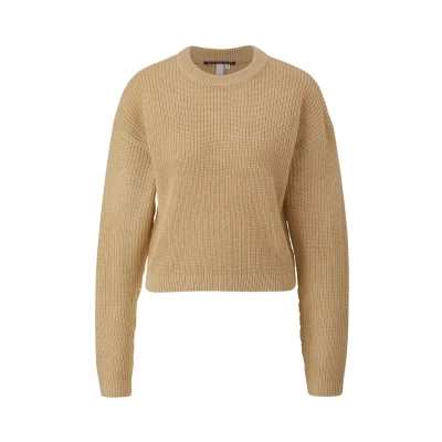 Afbeelding van QS Pullover Trui, Dames, Maat: Large, Beige