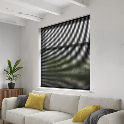 Afbeelding van Aluminium jaloezie 25 mm Smart Black 80x250cm (Zwart)