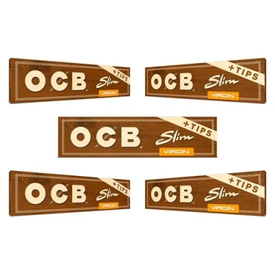 Afbeelding van OCB Virgin King Size Papers + Tips Slim Ongebleekt 8 boekjes