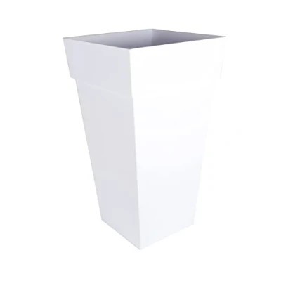 Afbeelding van EDA Plantenpot/bloempot kunststof wit L43 x B43 H80 cm 98L