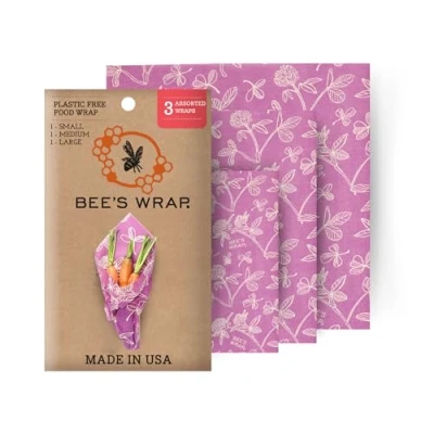 Afbeelding van Bee&#039;s Wrap Mimi&#039;s Purple Set van 3 (S/M/L)