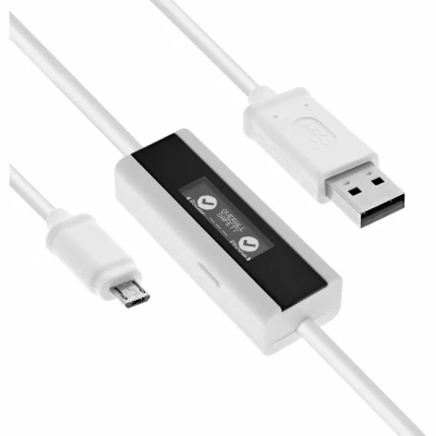 Afbeelding van InLine 66761 USB Smart Control, multimeter, laadbewaking, A naar Micro B kabel met display, 1 m zwart