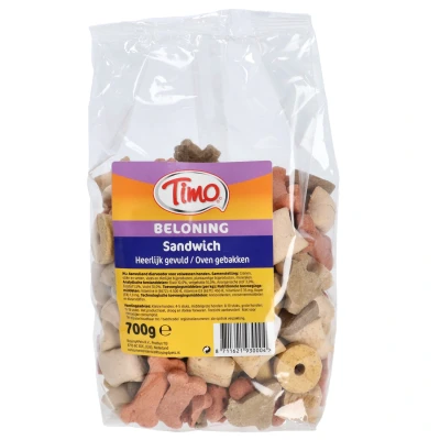Afbeelding van Timo Koekjes Sandwich Mix Hondensnacks 700 g