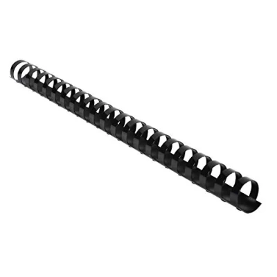 Afbeelding van Exacompta Ref 75601E Bindkammen 20mm dik, 21 ringen, geschikt voor A4 documenten, houdt ca. 150 210 vellen, gemaakt van PVC materiaal zwart (Pack 100)