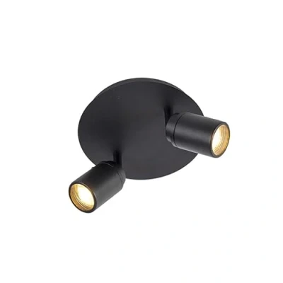 Afbeelding van QAZQA Moderne badkamer spot zwart 2 lichts IP44 Ducha