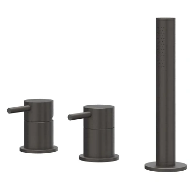 Afbeelding van IVY Concord badrandcombinatie 3 gats RVS 316 Geborsteld carbon Black PVD Tijdloze uitstraling