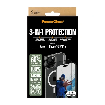 Afbeelding van パンザグラス(Panzer Glass) PanzerGlass iPhone 16 Pro Max 3 in 1 Beschermingsbundel