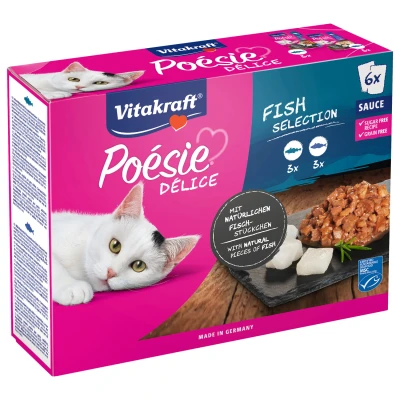 Afbeelding van Vitakraft Poésie Multipack Deli Sauce Vis Pouch 6x85 g Kattenvoer Koolvis&amp;Kabeljauw