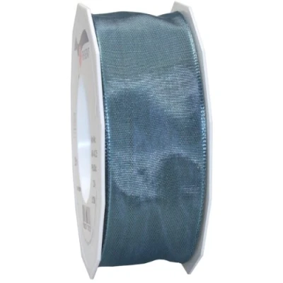 Afbeelding van Präsent Lyon Bedraad Taft Lint, Staal Blauw, 40 mm 25 m