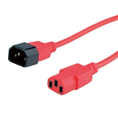 Afbeelding van ROLINE stroomverlengkabel, IEC 320 C14 C13, rood, 3 m