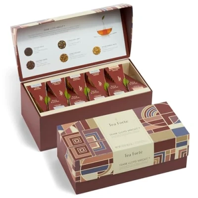 Afbeelding van Tea Forte Frank Lloyd Wright Presentatiedoos Theesampler cadeauset, 20 verschillende variëteiten handgemaakte piramide thee ei zakjes
