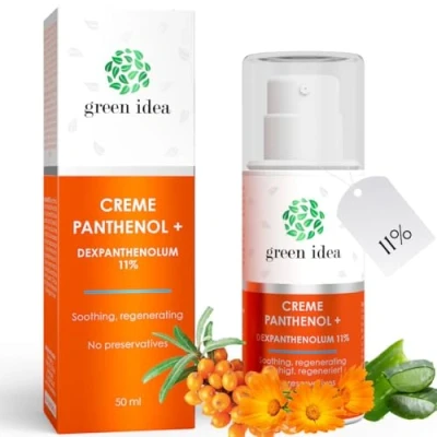 Afbeelding van green idea PANTHENOL + 11% hoog gehalte aan dexpanthenol en andere werkzame stoffen Aloë vera, calendula avocado olie After Sun verzorging eczemaverzorging 50 ml (1)