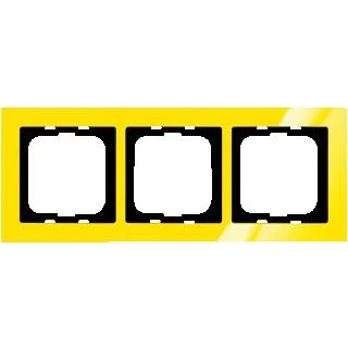 Afbeelding van Abb busch jaeger axcent 3 voudig afdekraam glanzend horizontaal verticaal 233x91x11mm ip20 geel ral1018 2cka001754a4336
