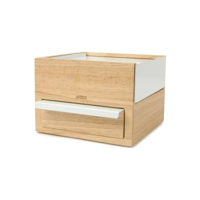 Afbeelding van Umbra Sieradendoos Stowit Mini Wit Naturel 15x17x11cm