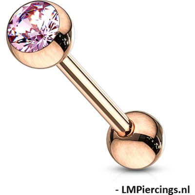 Afbeelding van Piercing rose gold plated roze