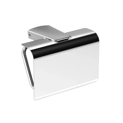 Afbeelding van Toiletrolhouder Sapho Zen Chrom 13.6x9.9 cm met Klep Chroom