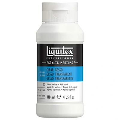 Afbeelding van Liquitex 7604 Professional transparante gesso, universele primer voor acrylverf, lichte en verouderingsbestendige primer, klaar gebruik 118ml Fles,,Clear Gesso
