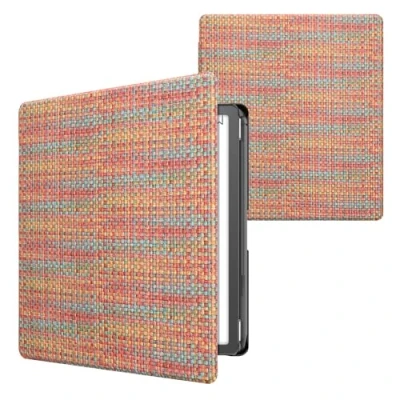 Afbeelding van kwmobile ereader hoesje geschikt voor Amazon Kindle Scribe Case met magnetische sluiting Hoes e reader in geel / rood groen Kleurrijk weefpatroon design