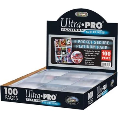Afbeelding van 9 Pocket Pages Top Loading Clear Platinum Secure (100 stuks)
