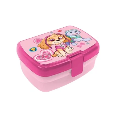 Afbeelding van p:os 35418 Paw Patrol lunchbox voor kinderen met één compartiment, plastic clipsluiting, snackbox kleuterschool, school en vrije tijd
