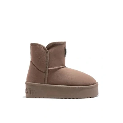 Afbeelding van D.Franklin Dameslaarzen, modieus, casual, pompon, Bruin 27, 41 EU