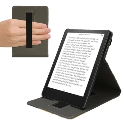 Afbeelding van kwmobile e reader hoesje geschikt voor Amazon Kindle Paperwhite 11. Generation 2021 hoes Ereader flip case met standaard Kunstleren cover Katten design in oranje / zwart wit
