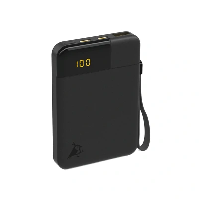 Afbeelding van Aqiila Powerbank 5.000mAh, 12W, LCD Scherm, 2x USB C, 1x A, Pass Through Charging, Lichtgewicht, Vliegtuig Veilig, Soft Touch Afwerking, Powerbird Zwart