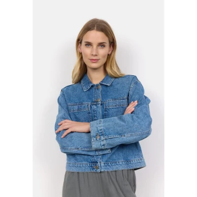 Afbeelding van Soyaconcept Dolores 2 Spijkerjas, Dames, Maat: Large, Medium blue denim