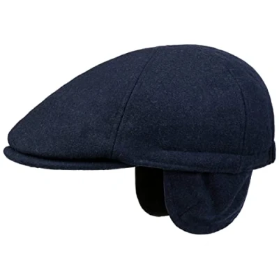 Afbeelding van Lipodo Thinsulate Wool Pet met Oorbescherming Heren wollen cap flat hat klep oorflappen voor Herfst/Winter M (57 58 cm) donkerblauw
