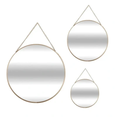 Afbeelding van Atmosphera Wandspiegel set 3 st rond goudkleurig metaal