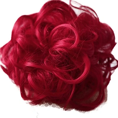 Afbeelding van CAISHA XL Haarstukje Haarwokkel Bruids Kapsel Opgestoken Volumineus Gekruld Knoet Rood G28E