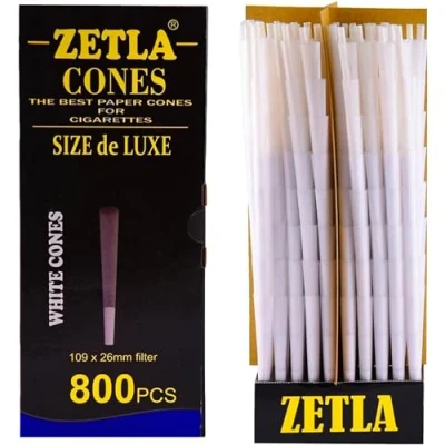 Afbeelding van Zetla 800 kegels king size voorgedraaide joint tubes conische buizen met filter (109 x 26 mm) cones voorgedraaid papier