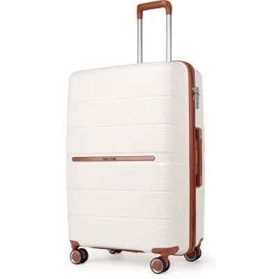 Afbeelding van TAN.TOMI Koffer met 4 Wielen 98L Handbagage Ruimbagage Cijferslot Reiskoffer Trolley Wit