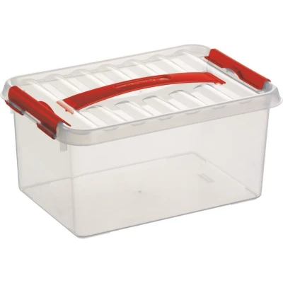 Afbeelding van SUNWARE Q Line Box 6 Liter 300 x 200 140mm transparant/rood