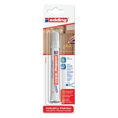Afbeelding van Viltstift edding 950 pastamarker industry rond 10mm wit blister à 1 stuk