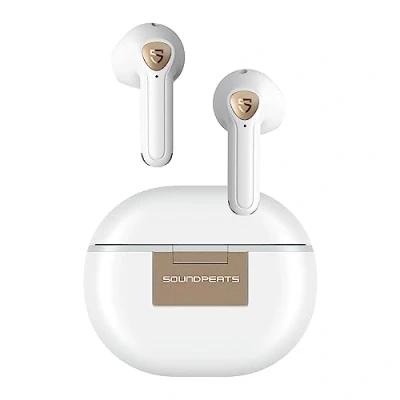 Afbeelding van SoundPEATS Air3 Deluxe HS Draadloze Bluetooth Oordopjes Hi Res Audio Semi in ear LDAC codec, Wireless Earbuds met 4 Microfoons ENC Clear Call, APP Bediening, 20 Uur Batterijduur Wit