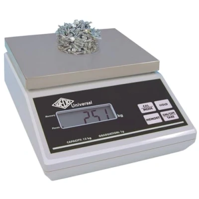 Afbeelding van Wedo 507012 Universele elektronische weeg en aantellweegschaal (12 kg 12 kg/1 g, met EU voeding) grijs