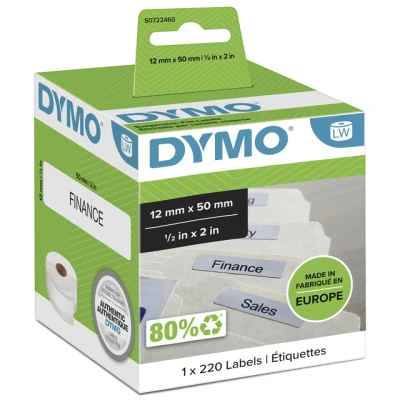 Afbeelding van Dymo 99017 (S0722460) Etiket Zwart op wit (12 mm x 50 mm)