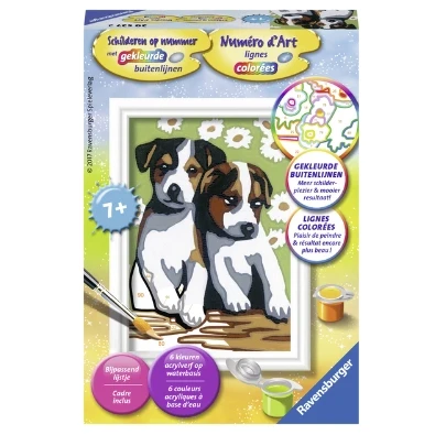 Afbeelding van Schilderen op Nummer Schattige Puppy&quot;;s
