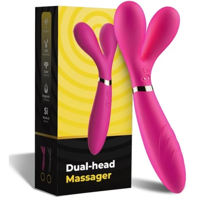 Afbeelding van ARMONY Y WAND MASSAGER &amp; VIBRATOR DOUBLE HEAD FUCHSIA
