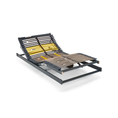 Afbeelding van Beter Bed Bossflex 600 Lattenbodem 70 x 200 cm Elektrisch Verstelbaar Bedbodem Draadloos Max. 120kg Antraciet/Geel