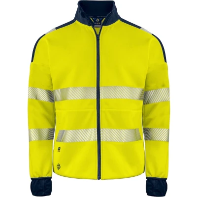 Afbeelding van ProJob 6109 SIGNALISATIESWEATER MET LANGE RITSSLUITING EN ISO 20471 KLASSE 3 646109 Geel/Marine