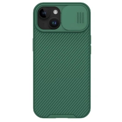Afbeelding van Nillkin CamShield Hoesje voor de Apple iPhone 15 Plus Back Cover met Camera Slider Groen