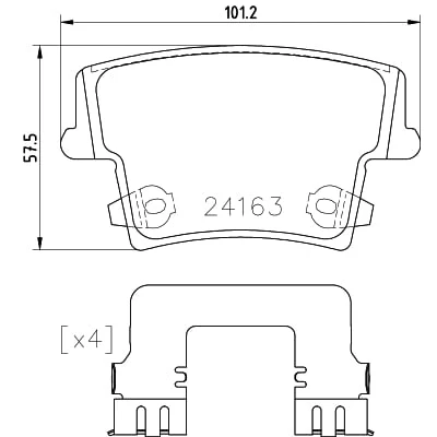 Afbeelding van Remblokkenset, schijfrem HELLA PAGID 8DB 355 025 051