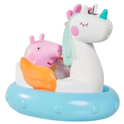 Afbeelding van Tomy Badspeelgoed Peppa Pig Eenhoorn 12 Cm Wit/blauw 3 delig