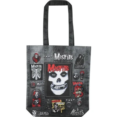Afbeelding van Misfits Rocksax Logo Linnen tas meerkleurig Polyester Unisex Band merch, Bands