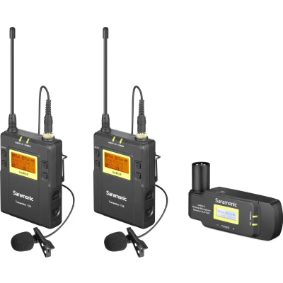 Afbeelding van Saramonic UwMic9 Kit8 draadloze camera set met 2 lavalier zenders en ontvanger voor direct op xlr