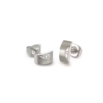 Afbeelding van Boccia 05007 02 Oorknoppen titanium diamant 2 x 0,01 crt zilverkleurig 9 4 mm