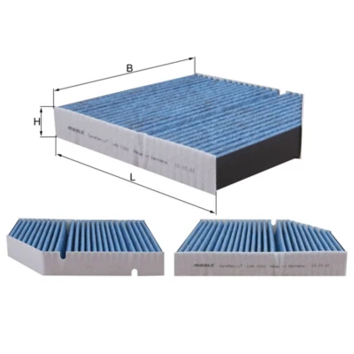 Afbeelding van MAHLE ORIGINAL LAO 1161 Interieurfilter Carbon filter, Met anti allergische werking, antibacteriële werking 260 243 40